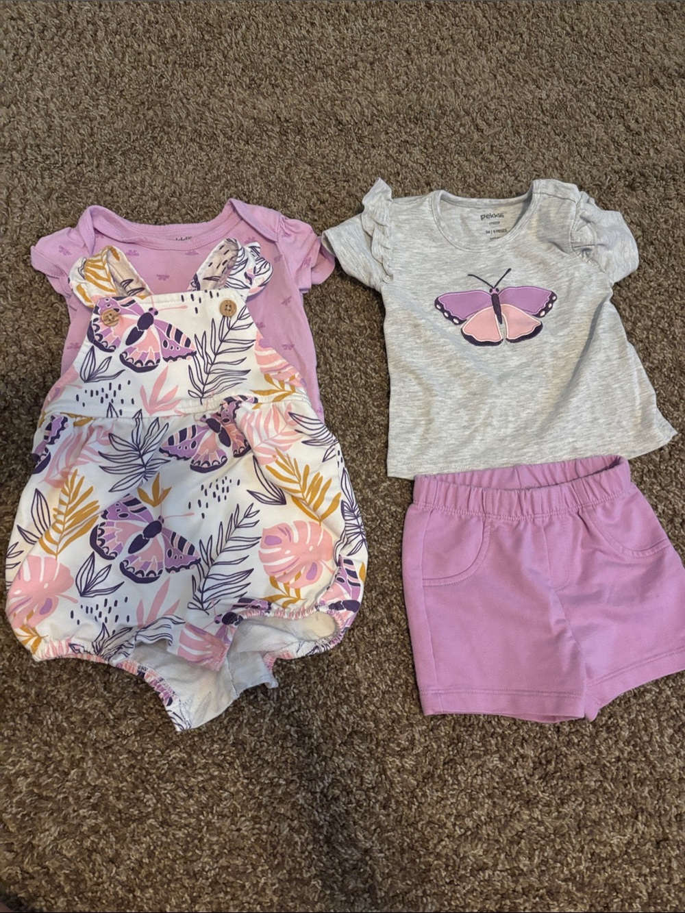 Pekkle Purple Butterfly Baby Matching Set - 4pc